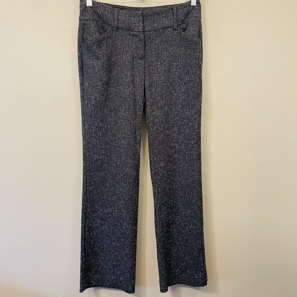 7th Avenue Suiting Collection Textured Trouser Pants Straight Leg Office Size 4